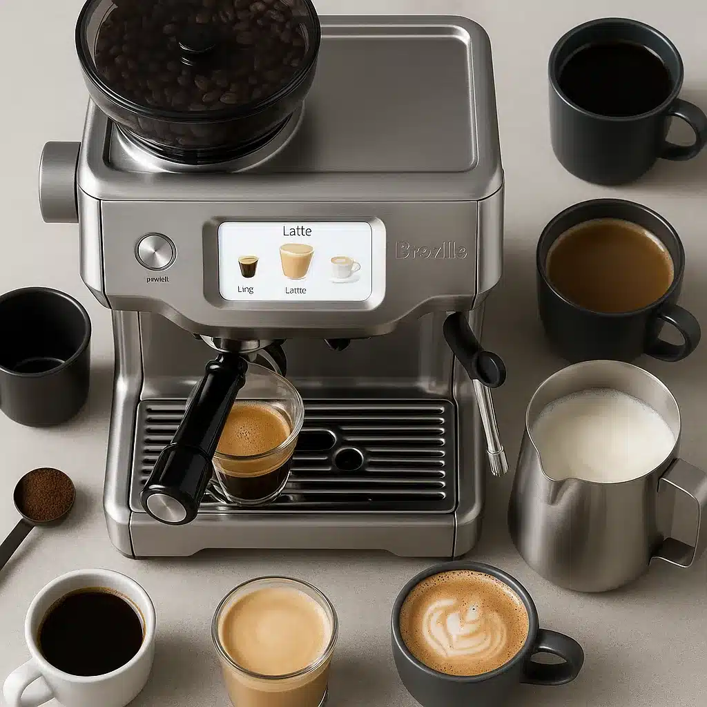 Breville Barista Touch Espresso Machine BES880BSS espresso making coffee