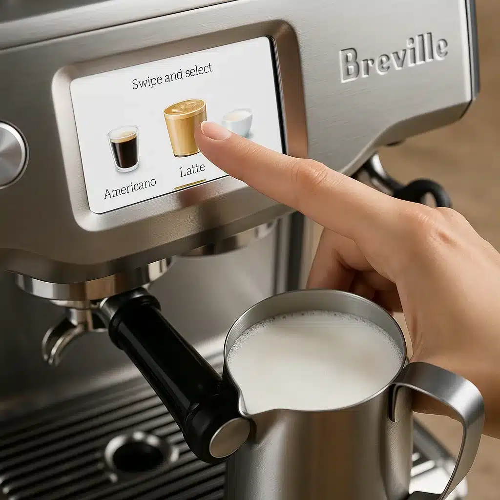 Breville Barista Touch Espresso Machine BES880BSS milk frothing