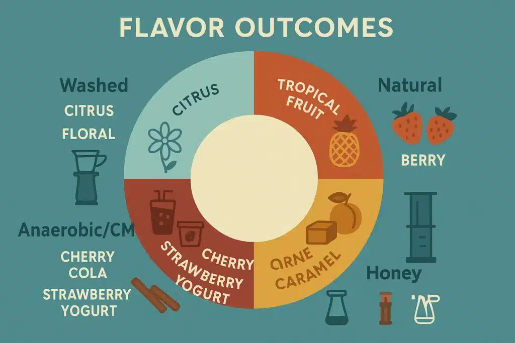 coffee beans processing flavor outcomes